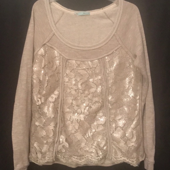 Maurices Tops - Sequin and lace sweatshirt